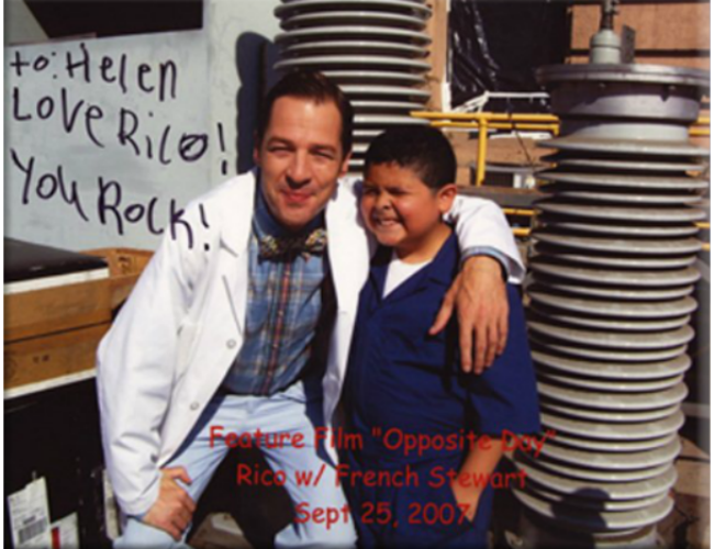 Rico Rodriguez with French Stewart on set of Opposite Day